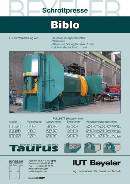 Scrap press  TAURUS BB 44 stationary